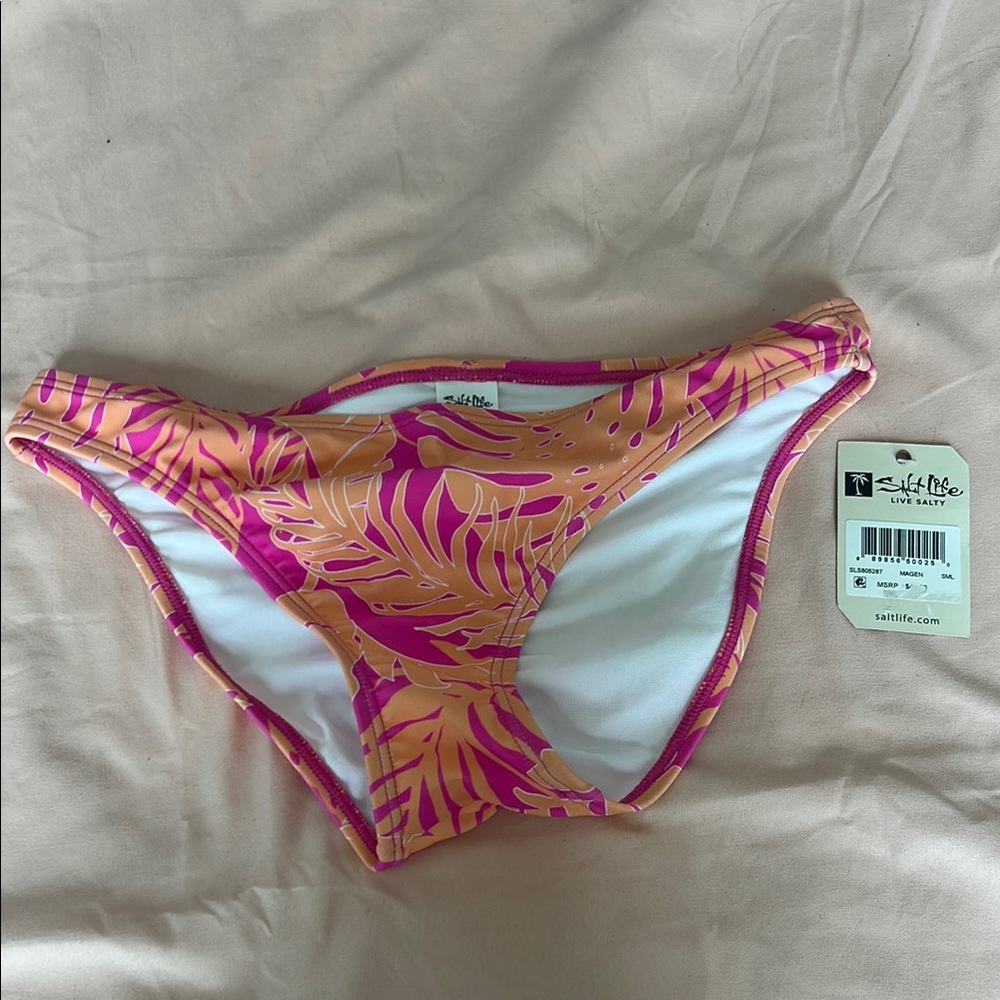 Salt Life Pink and Orange Bikini with Tropical Print